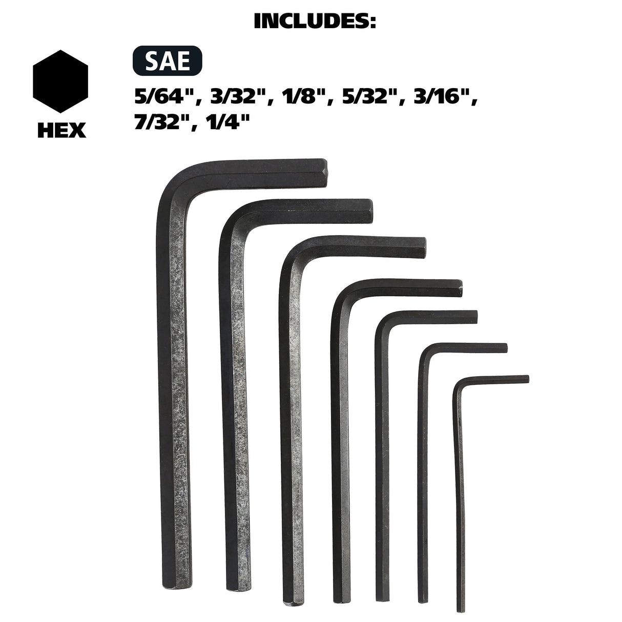 GreatNeck HK7A Hex Key Set (7 Piece SAE) with Holder Additional Image 2