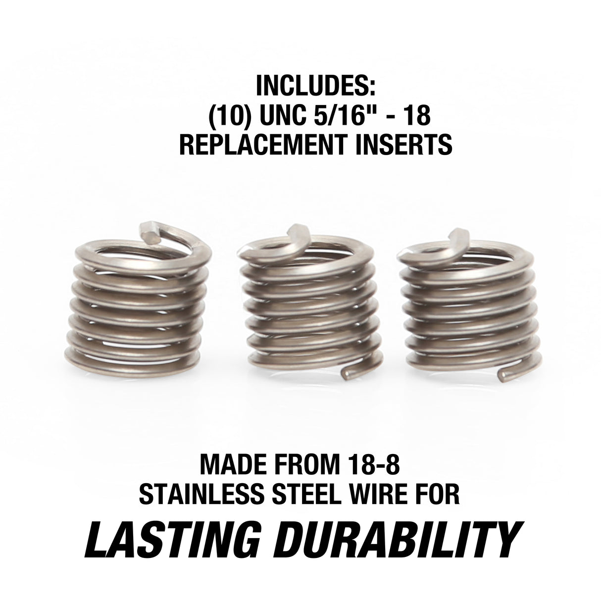OEMTOOLS 25605 Thread Repair Insert - UNC 5/16in. - 18 (10 Piece) Additional Image 1