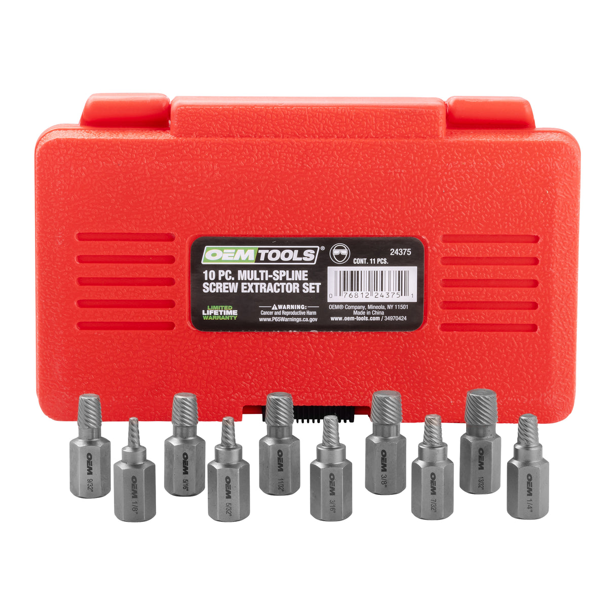 OEMTOOLS 24375 10 Piece Multi-Spline Screw Extractor Set Additional Image 8