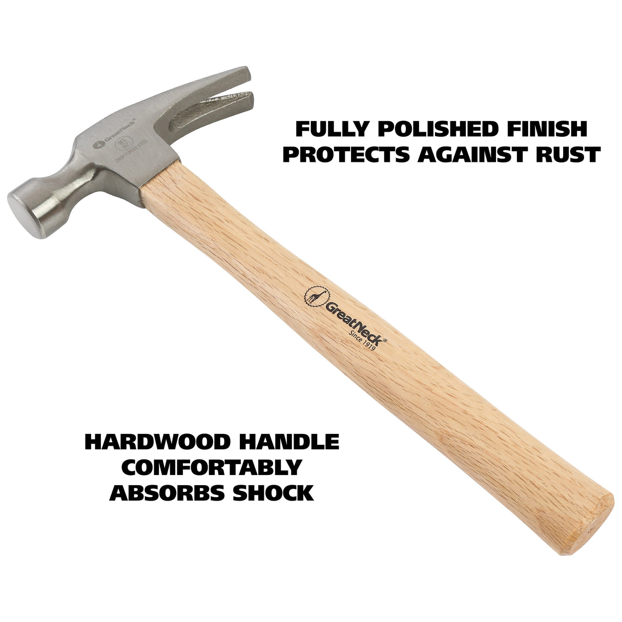 GreatNeck M16S Straight Claw Hammer (16 Oz.) Additional Image 4