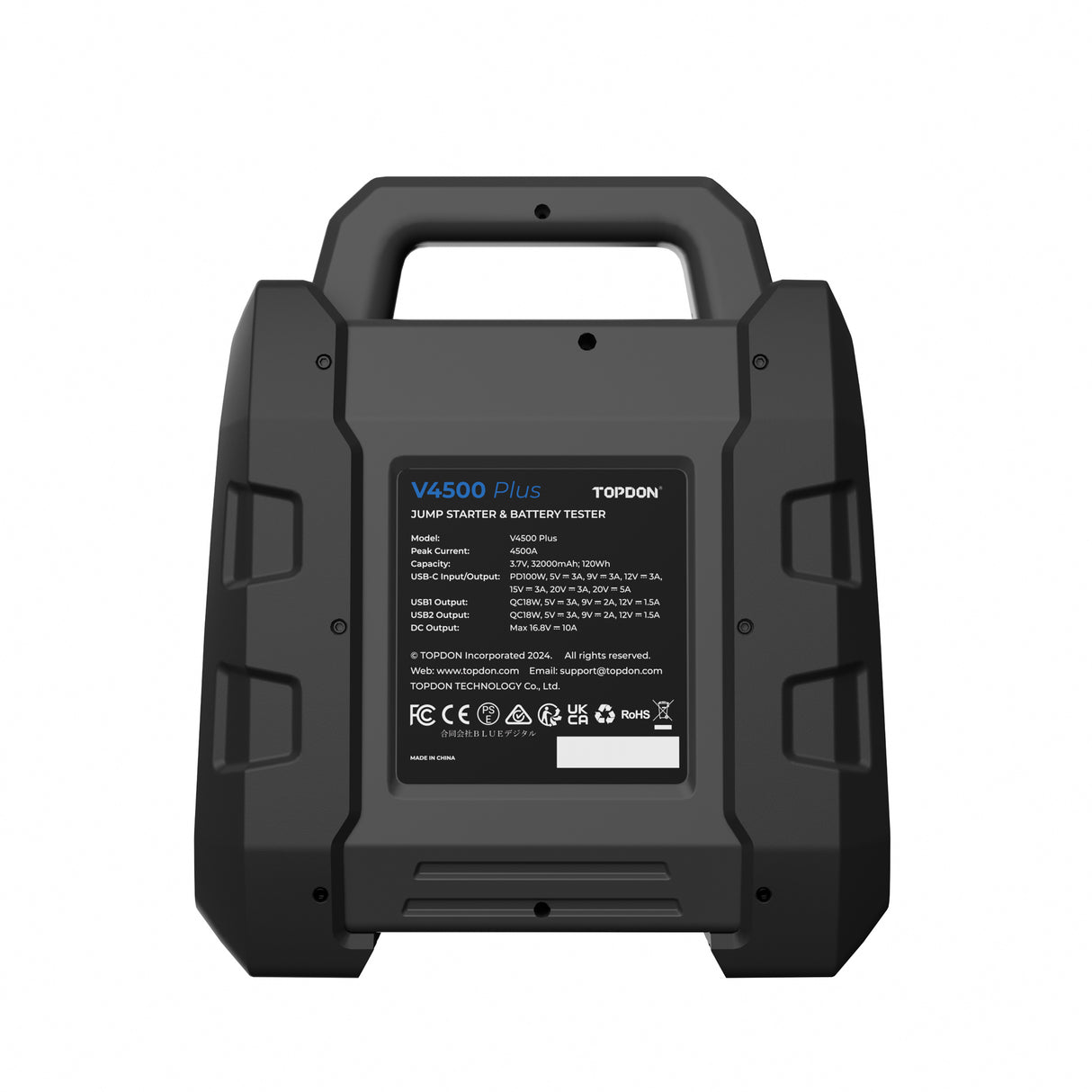 TopDon V4500PLUS 2-in-1 4500 Peak Amp Jump Starter and Battery/System Tester Additional Image 2