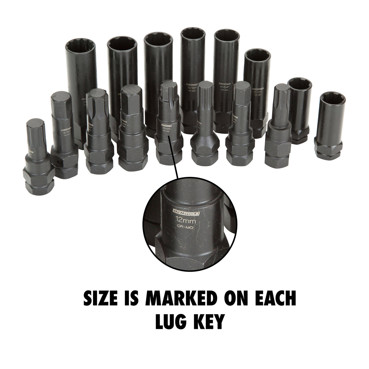 OEMTOOLS 24447 16 Piece Locking Lug Master Key Set Additional Image 4