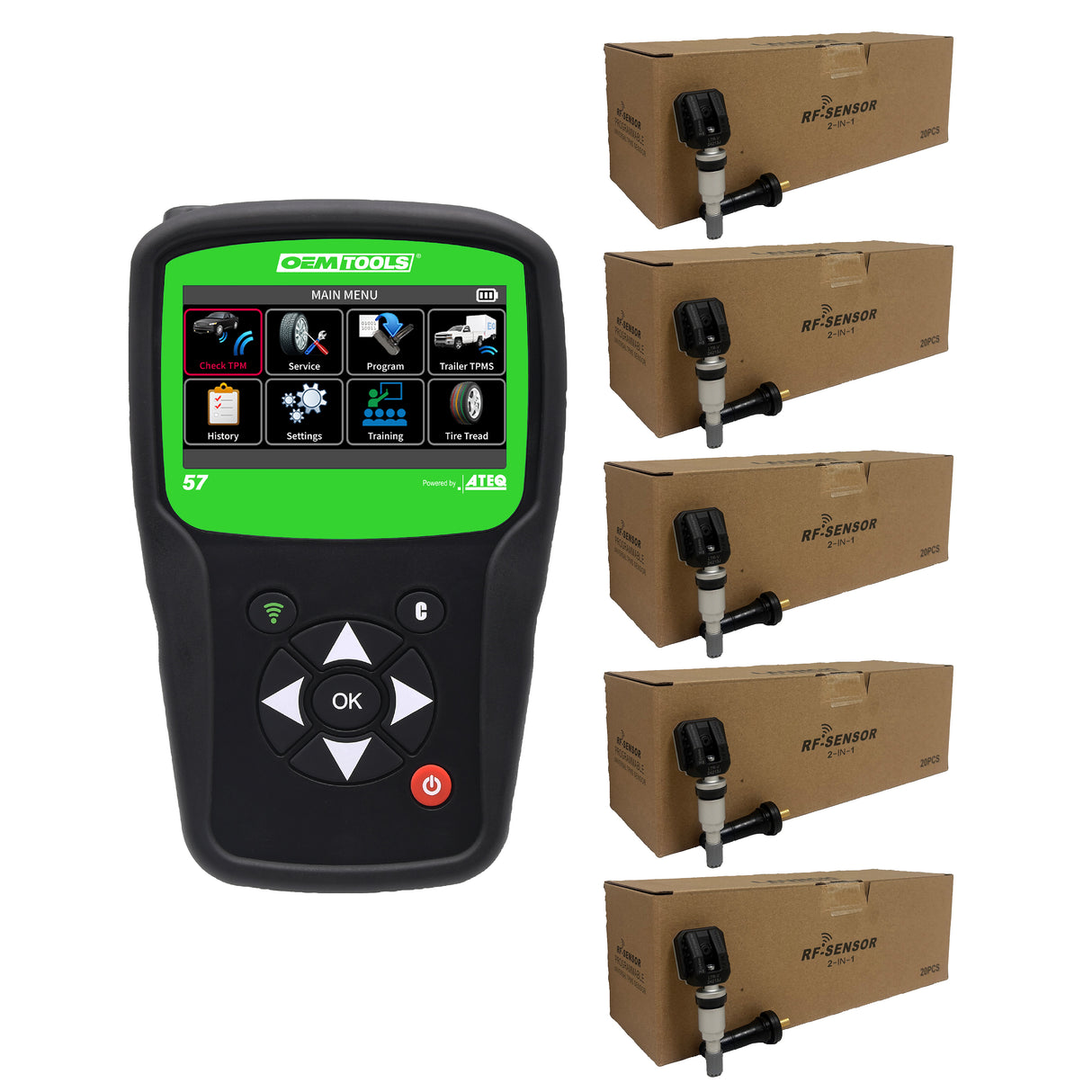 OEMTools VT57 TPMS Tool with 100 TPMS Sensors Main Image