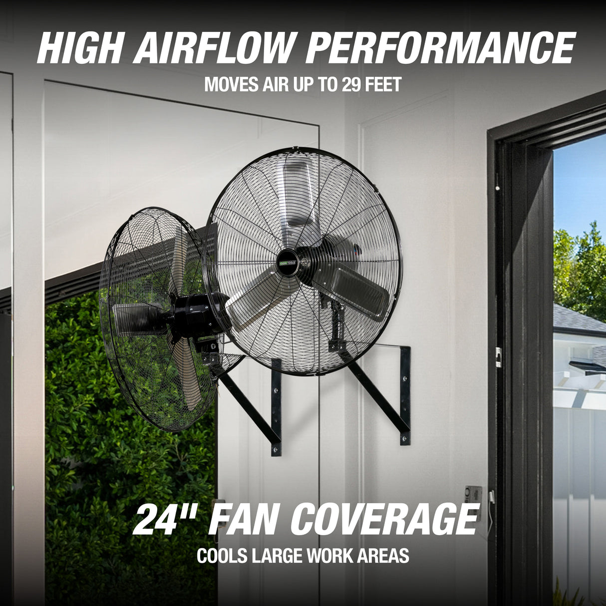 OEMTOOLS 34883 24in. Oscillating Wall Mount Fan Additional Image 1