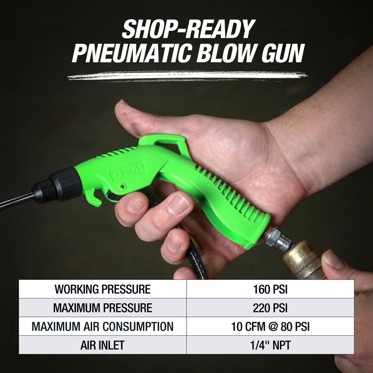 OEMTOOLS 24439 5-Piece Interchangeable Tip Air Blow Gun Additional Image 3