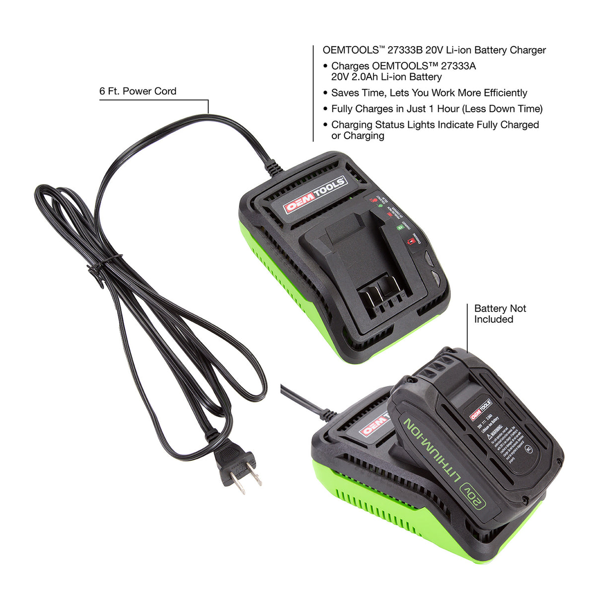 OEMTOOLS 27333B 20V Li-ion Battery Charger Additional Image 1