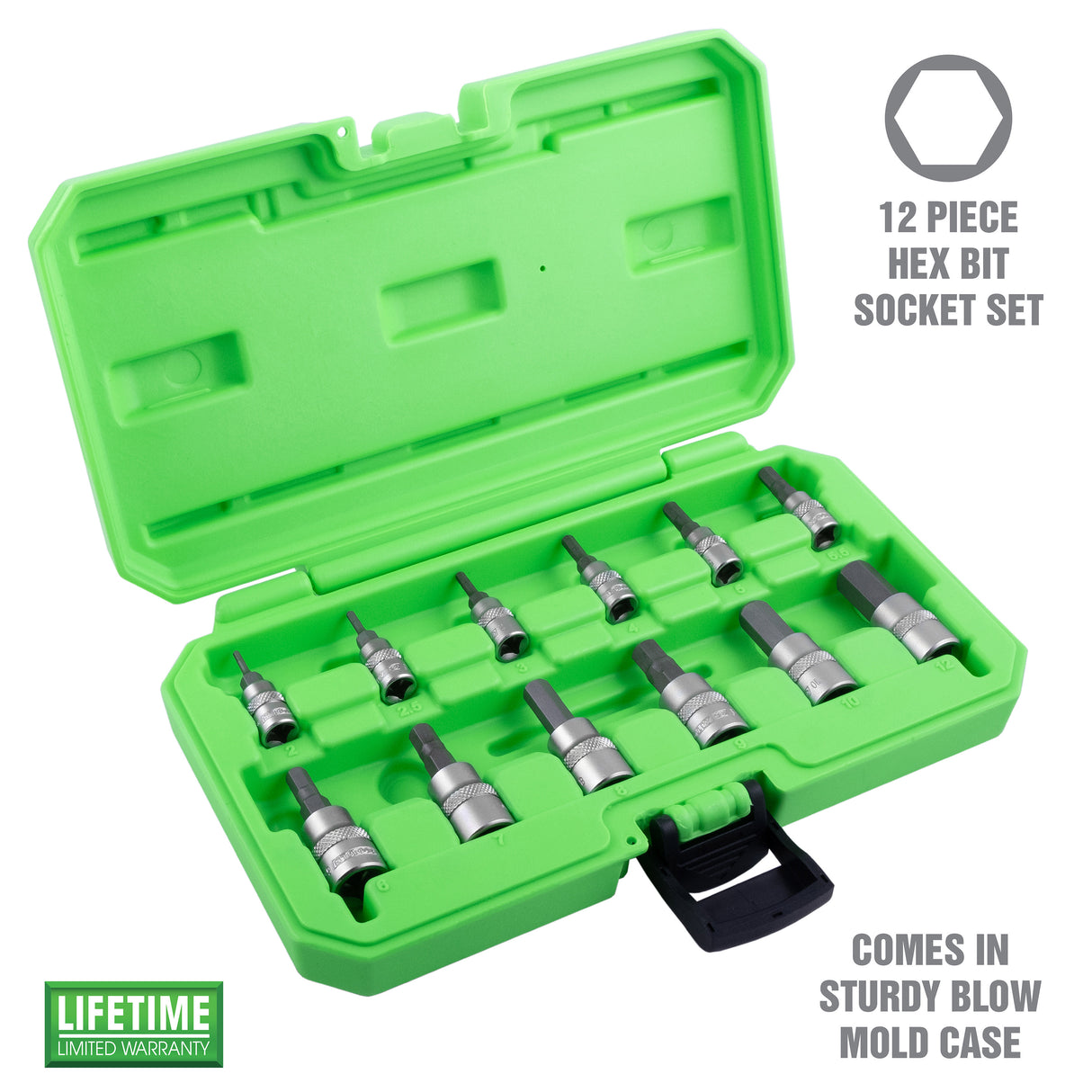 OEMTOOLS 23901 12 Piece Metric Magnetic Hex Bit Socket Set Additional Image 1