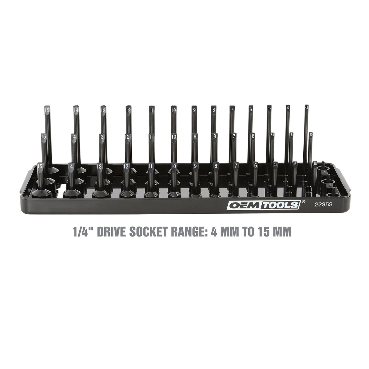 OEMTOOLS 22353 3 Post Socket Tray - 1/4in. Drive (Metric) Additional Image 2