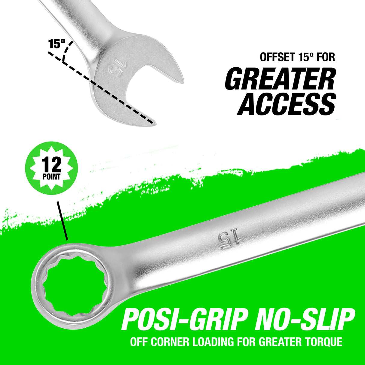 OEMTOOLS 22018 15 mm Combination Wrench (Metric) Additional Image 3