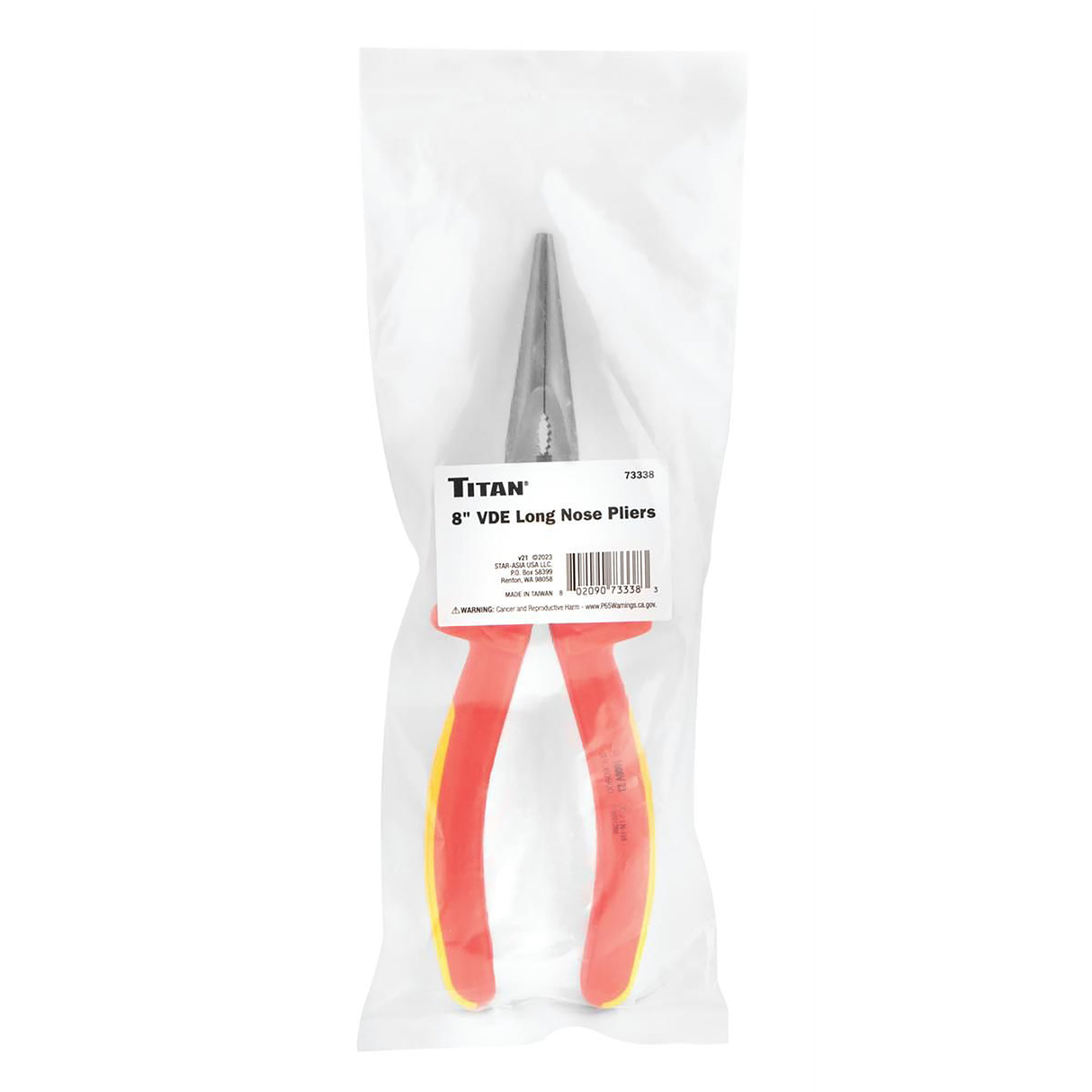 Titan 73338 8 in. Insulated Long Nose Pliers Additional Image 1
