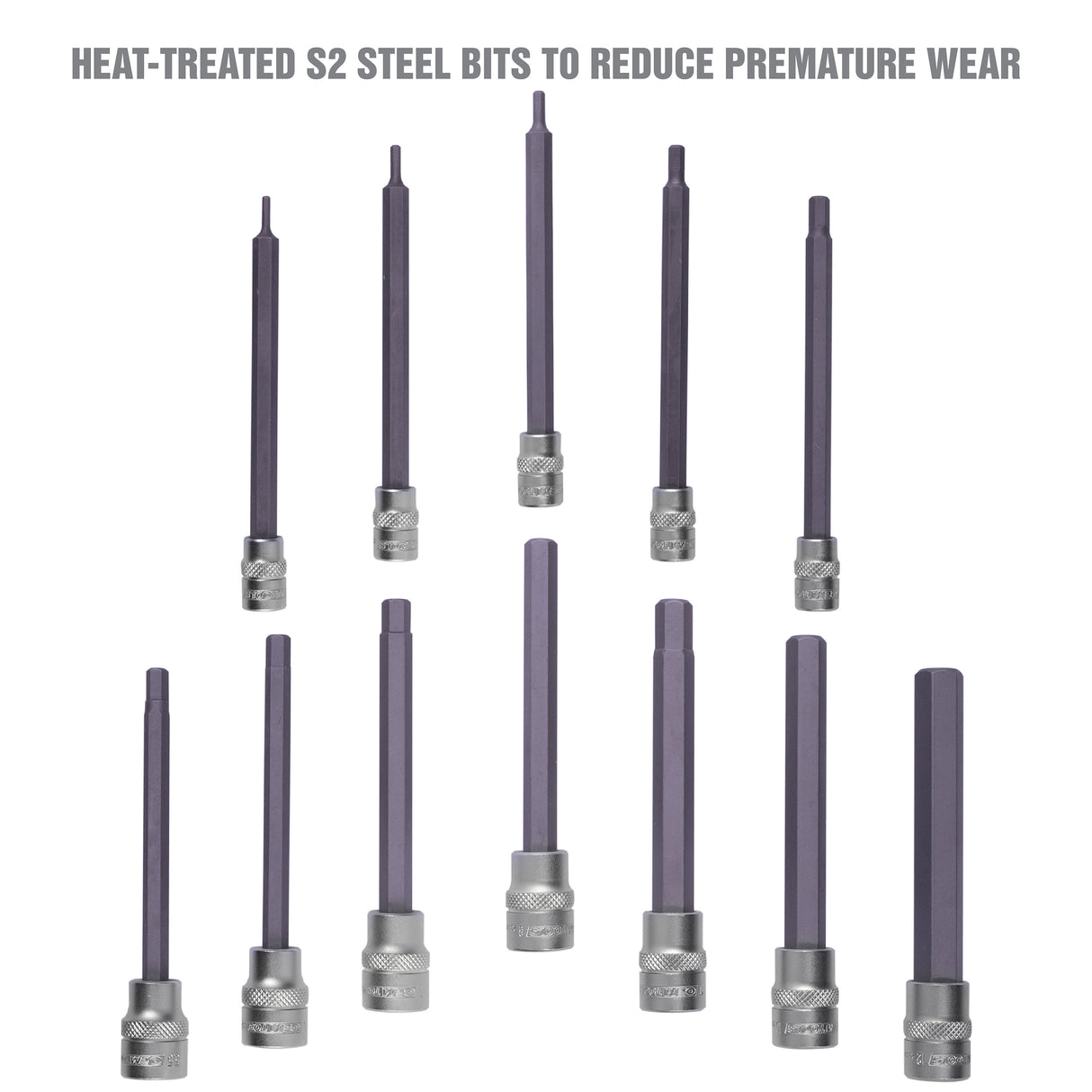 OEMTOOLS 23538 12 Piece Extra Long Hex Bit Socket Set (Metric) Additional Image 4