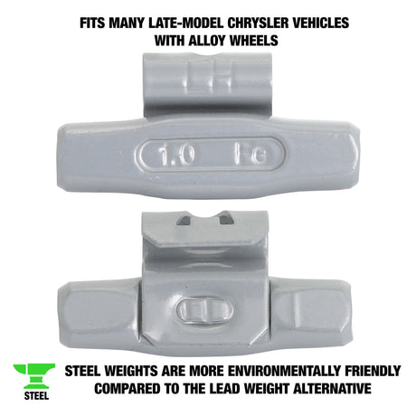 OEMTOOLS 23285 1.00 Oz. LH Style Steel Wheel Weight - 1 Box of 25 Additional Image 1