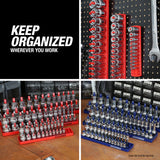 OEMTOOLS 22237 6 Piece SAE and Metric Socket Tray Set (Red and Blue) Additional Image 7