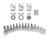 OEMTOOLS 25951 35 Piece 1/4in., 3/8in. and 1/2in. Drive Star Bit Set Additional Image 2