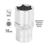 OEMTOOLS 22247 1/4 Inch Drive 6 Pt. Socket (10 mm) Additional Image 1