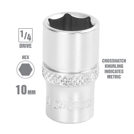 OEMTOOLS 22247 1/4 Inch Drive 6 Pt. Socket (10 mm) Additional Image 1