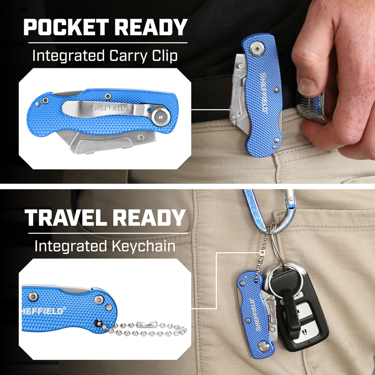 Sheffield 12117 Folding Lock Back® Utility Knives - 2 Pack Additional Image 5