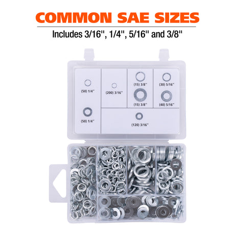 GreatNeck 68221 520-Piece Flat and Lock Washer Assortment Additional Image 4