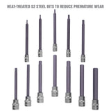 OEMTOOLS 23538 12 Piece Extra Long Hex Bit Socket Set (Metric) Additional Image 4