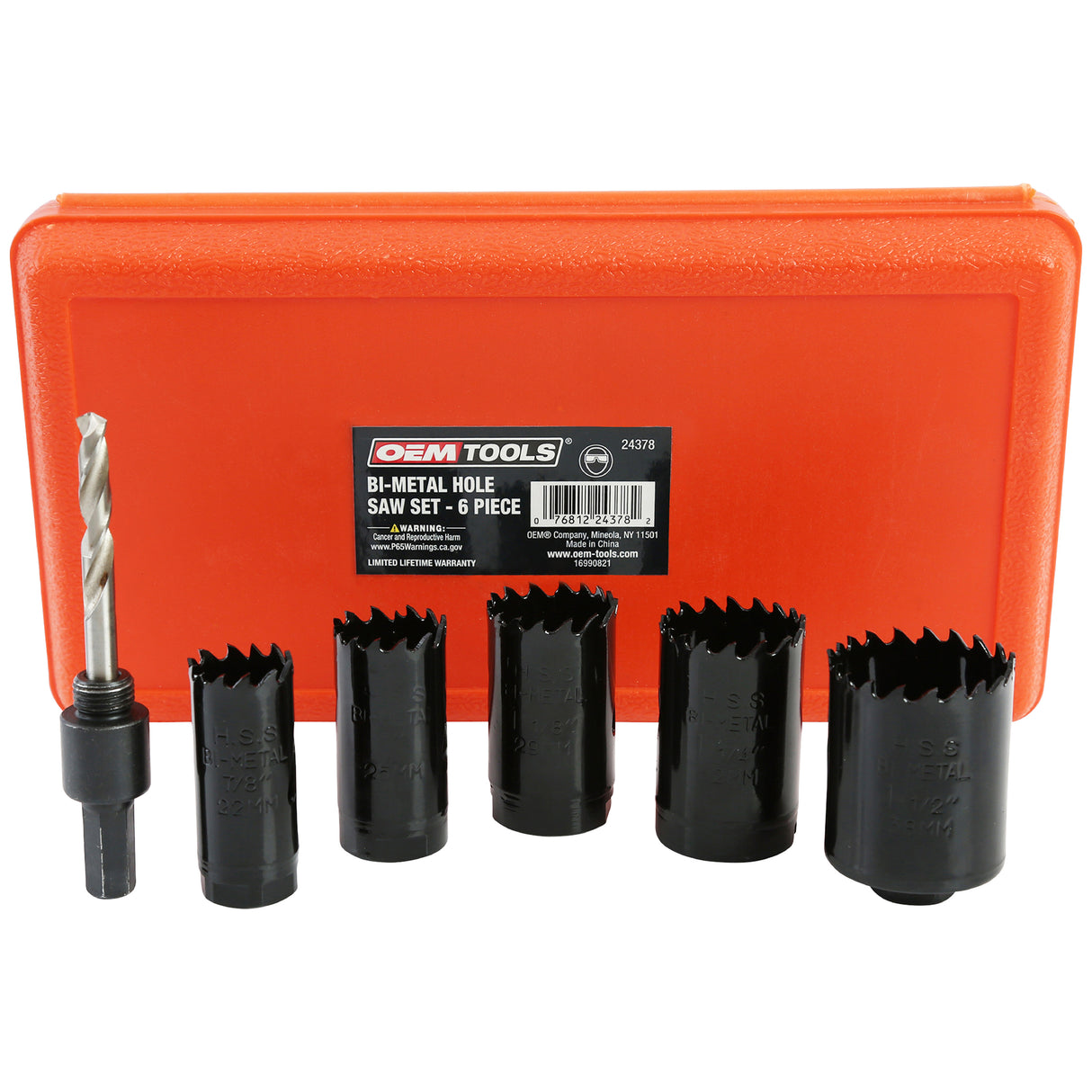 OEMTOOLS 24378 6 Piece Bi-Metal Hole Saw Set Main Image