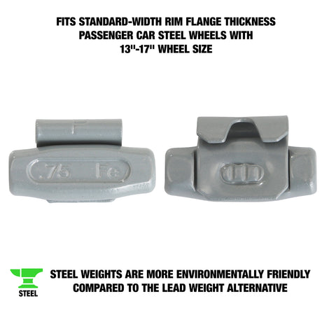 OEMTOOLS 23224 0.75 Oz. P Style Steel Wheel Weight - 1 Box of 25 Additional Image 1