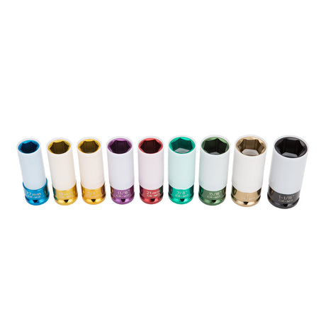 OEMTOOLS 24224 9 Piece 1/2in. Drive Wheel Protector Extra Thin Wall Impact Socket Set Main Image