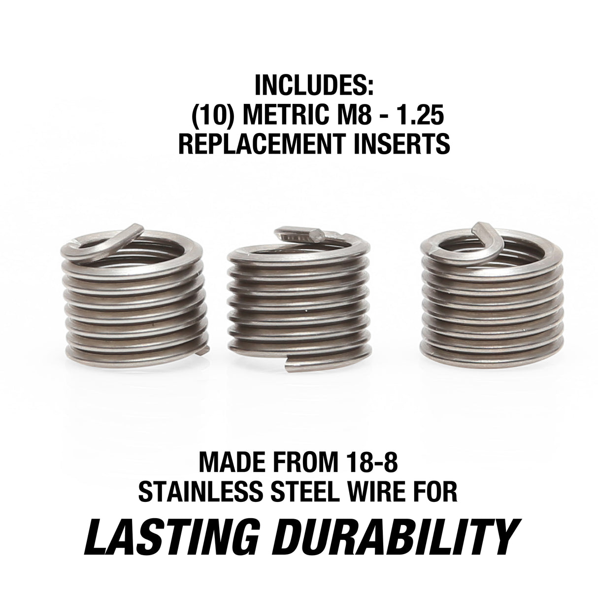 OEMTOOLS 25629 Thread Repair Insert - Metric M8 - 1.25 (10 Piece) Additional Image 1