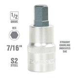 OEMTOOLS 22870 1/2 Inch Drive Hex Bit Socket (7/16 Inch) Additional Image 1