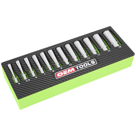 OEMTOOLS 23986 12 Piece 1/4in. Deep Socket Set (Metric) Main Image
