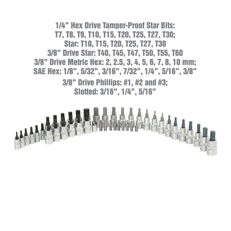 OEMTOOLS 23992 44 Piece Multi-Drive Star and Bit Socket Set Additional Image 3