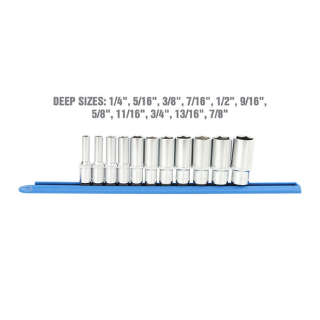 OEMTOOLS 22957 3/8 Inch Drive Deep Socket 11 Piece Set (SAE) Additional Image 2