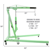 OEMTOOLS 24830 2 Ton Folding Engine Shop Crane Additional Image 1