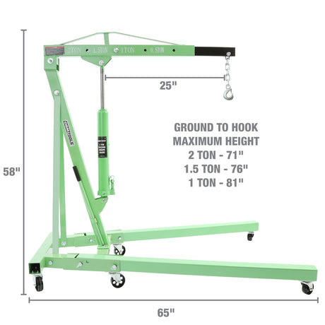 OEMTOOLS 24830 2 Ton Folding Engine Shop Crane Additional Image 1