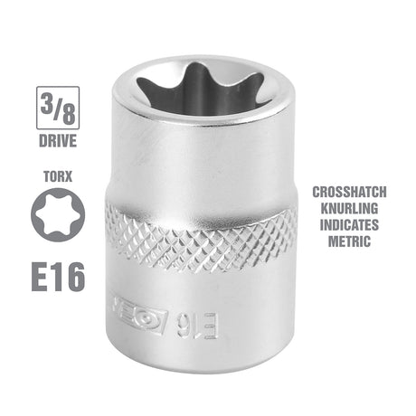 OEMTOOLS 22809 E16 3/8 Inch Drive External Star Socket Additional Image 1