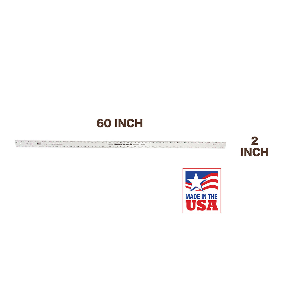 Mayes 10210 Aluminum Straight Edge Ruler (60 x 2 Inch) Additional Image 1