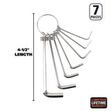 GreatNeck HKR7C Hex Key Wrench Set (7 Piece SAE) on Key Ring Additional Image 1