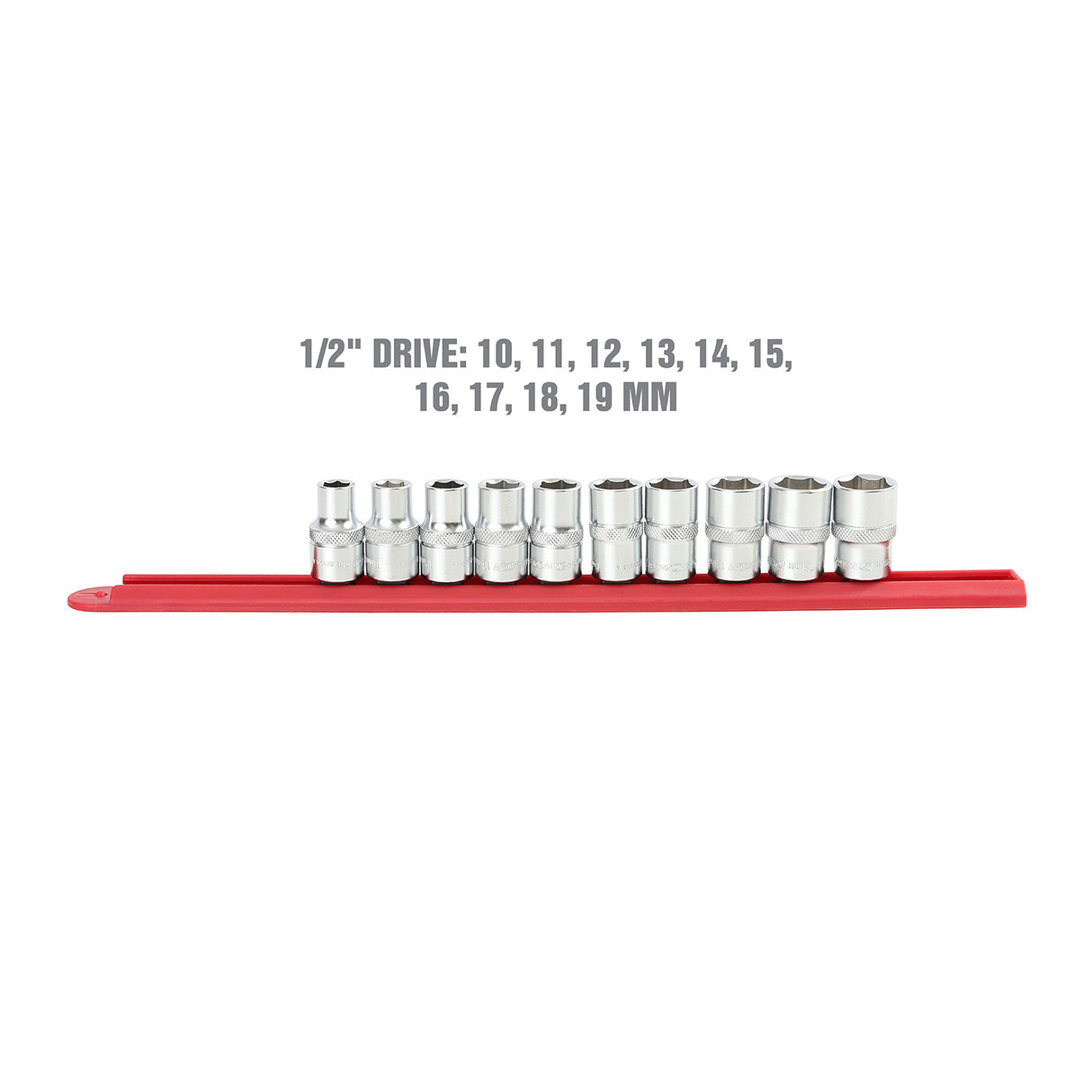 OEMTOOLS 22958 10 Piece 1/2in. Drive Socket Set (Metric) Additional Image 2