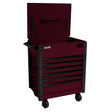 Homak 35in. 7 Drawer Flip-Top Service Cart - Black Cherry Main Image
