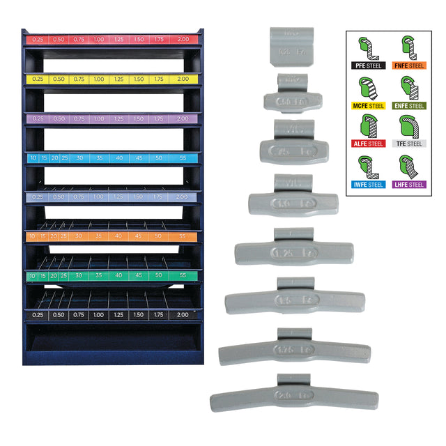 OEMTOOLS 68953A Complete Wheel Weight Kit with Floor Rack Main Image