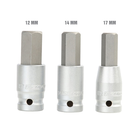OEMTOOLS 25417 1/2 Inch Metric Drive Hex Bit Set Additional Image 2