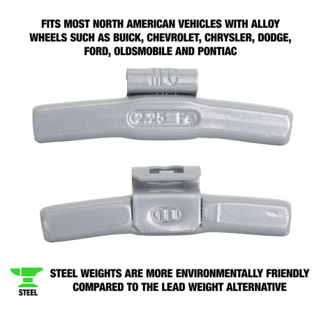 OEMTOOLS 23257 2.25 Oz. MC Style Steel Wheel Weight - 1 Box of 25 Additional Image 1