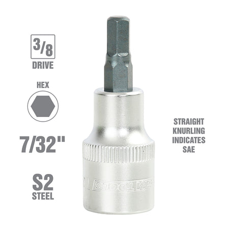 OEMTOOLS 22863 3/8 Inch Drive Hex Bit Socket (7/32 Inch) Additional Image 1