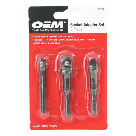 OEMTOOLS 80138 Socket Adapter 3 Piece Set Additional Image 3
