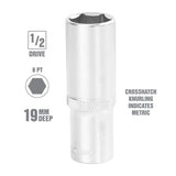 OEMTOOLS 22449 1/2 Inch Drive 6 Pt. Deep Wall Socket (19 mm) Additional Image 1