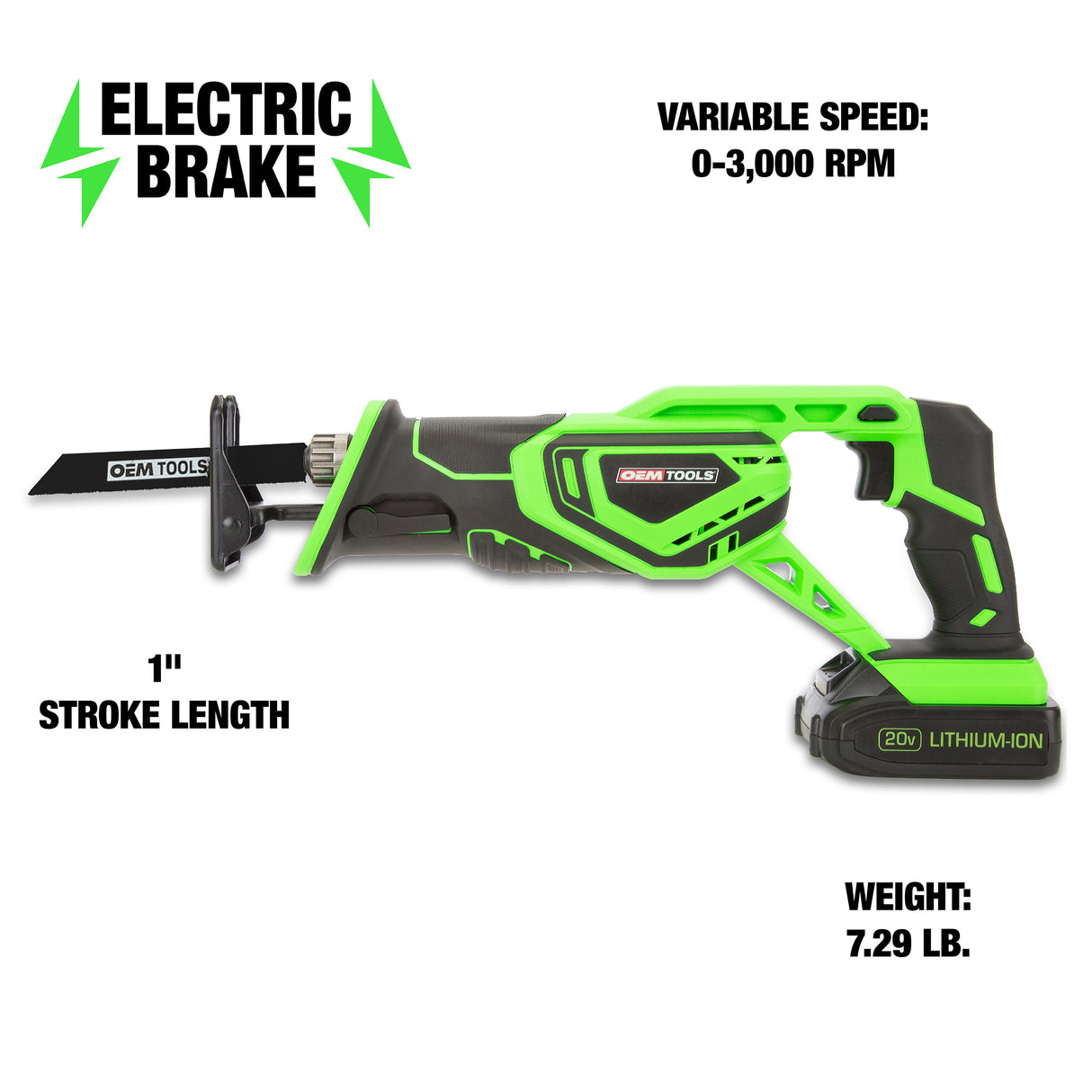 OEMTOOLS 24491 20V MAX* Li-ion Reciprocating Saw Additional Image 3