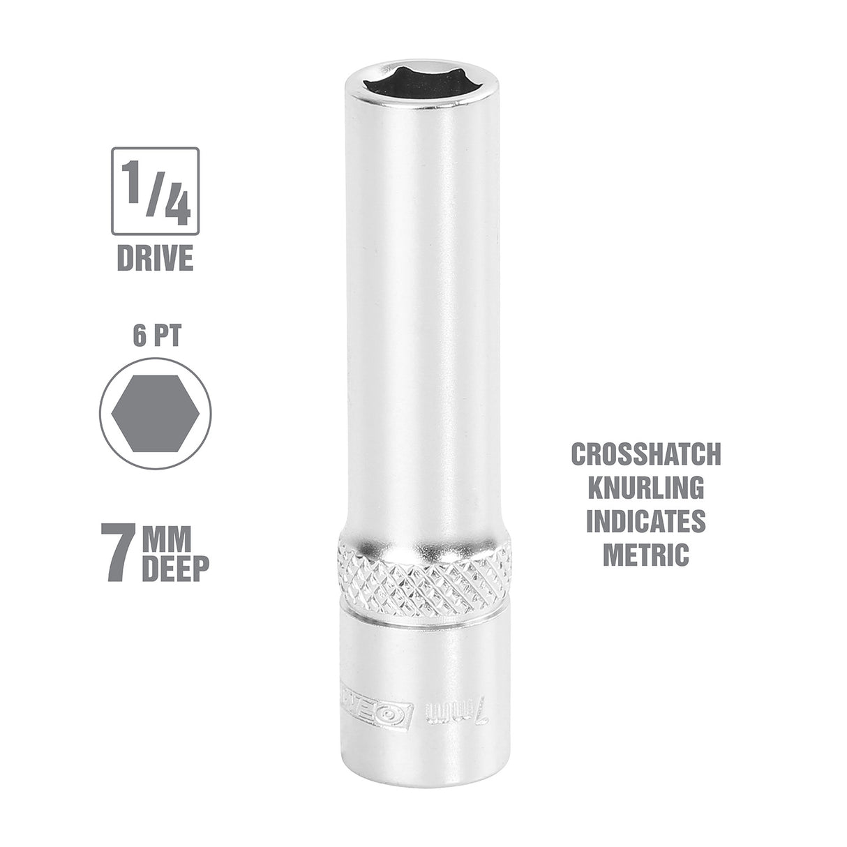 OEMTOOLS 22271 7 mm 1/4 Inch Drive Deep Socket Additional Image 1