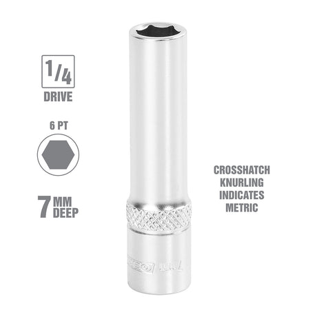 OEMTOOLS 22271 7 mm 1/4 Inch Drive Deep Socket Additional Image 1