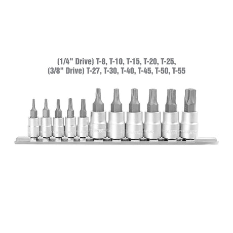 OEMTOOLS 22973 11 Piece Tamper-Proof Star Plus Bit Socket Set Additional Image 2