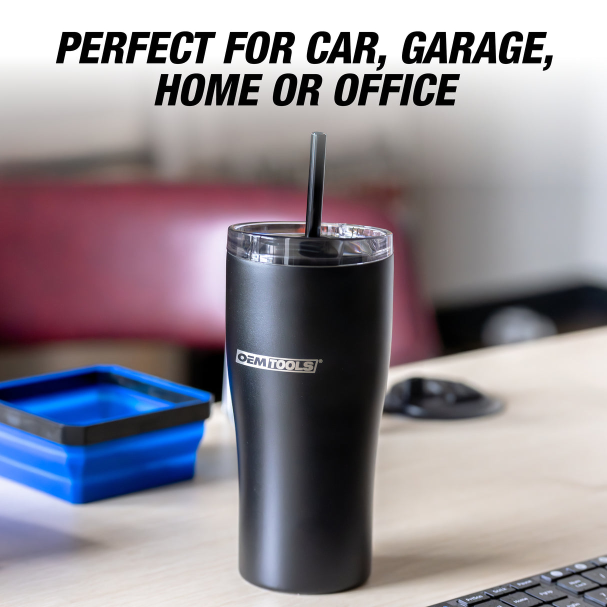 OEMTOOLS 26047  20 Oz. Stainless Steel Double Wall Tumbler - Black Additional Image 7
