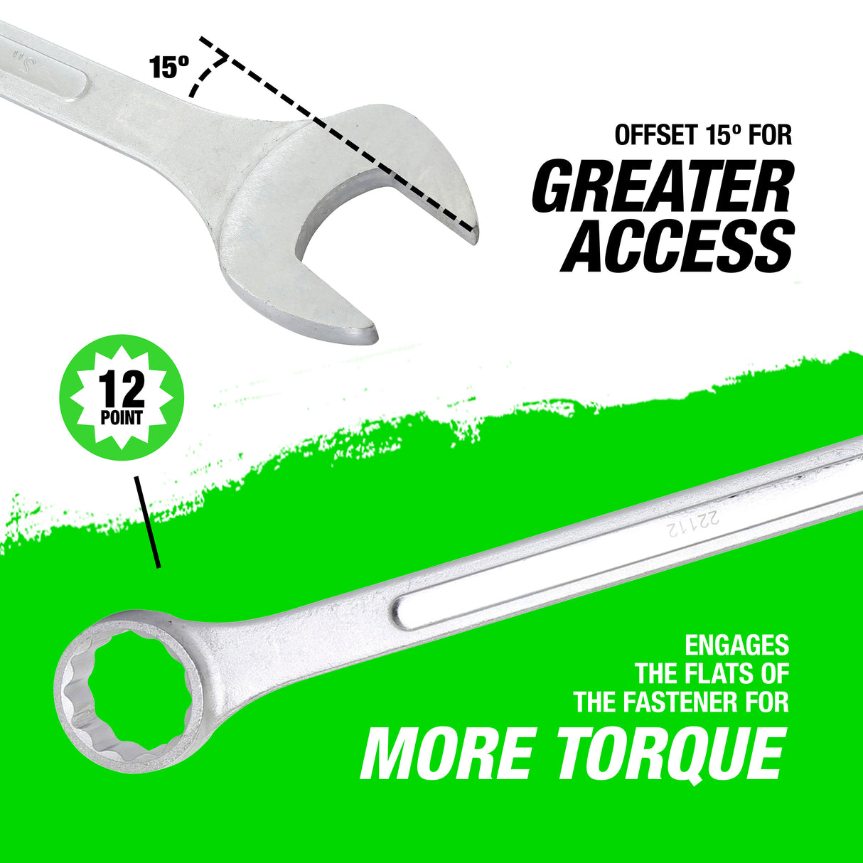 OEMTOOLS 22112 2 Inch Jumbo Combination Wrench Additional Image 3